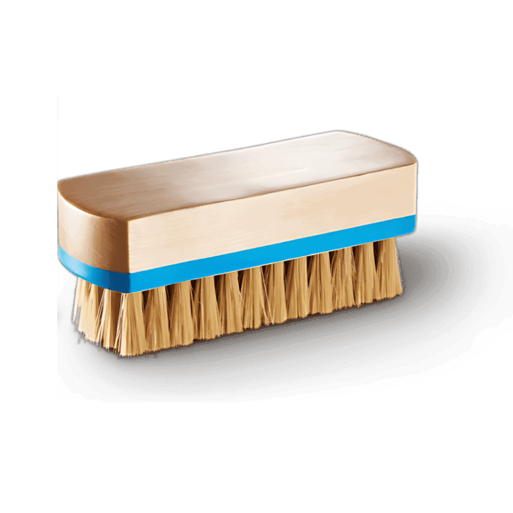 Schoonmaakborstel voor sneakers met houten handvat en zachte borstelharen.