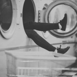 sneakers in de wasmachine