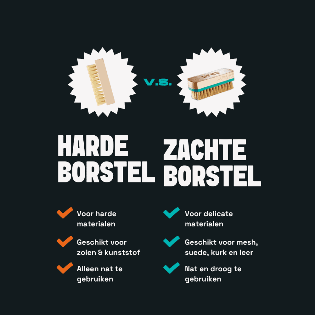 Vlekken uit sneakers en schoenen verwijderen (complete gids) 5 harde of zachte borstel