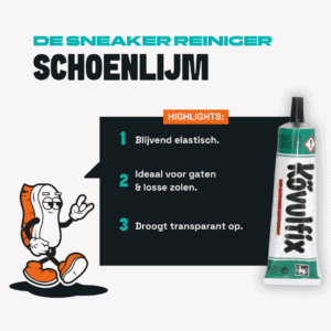 Sneaker reiniger in tube voor het schoonmaken van sneakers en sportschoenen.