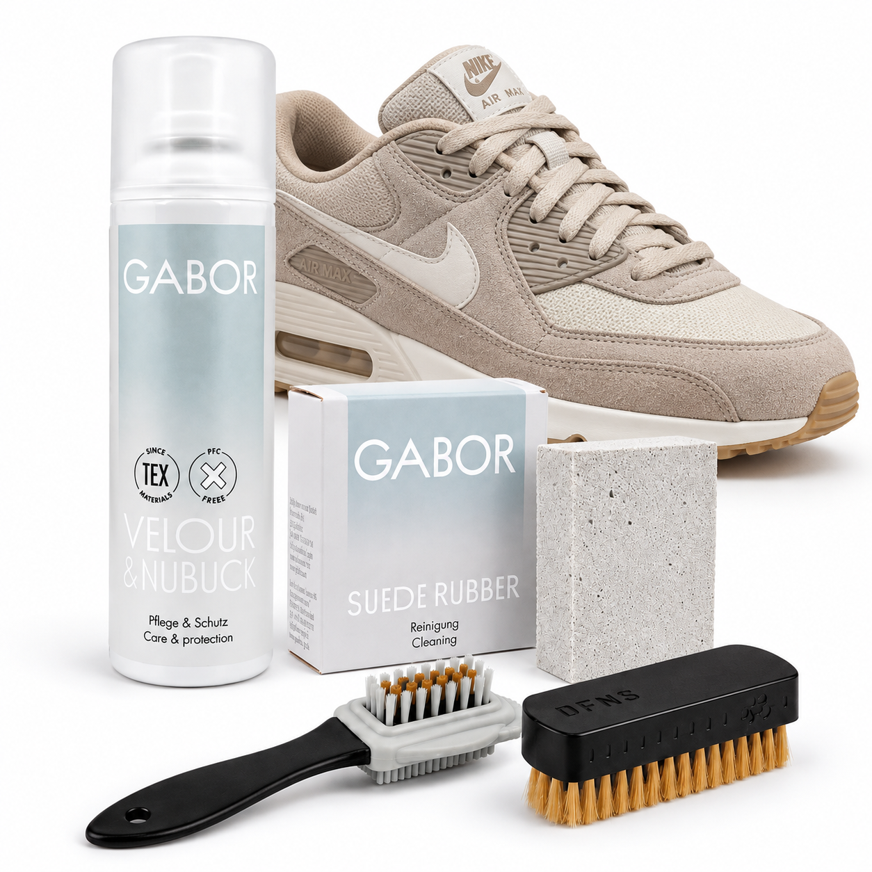 suede droog verzorgings set